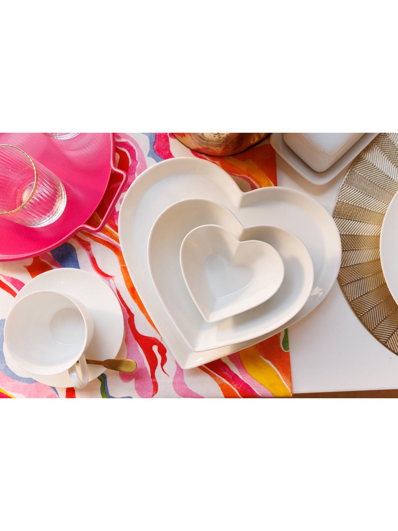 Image 2 of 7 of Mikasa Chalk Small Heart-Shaped Serving Bowl