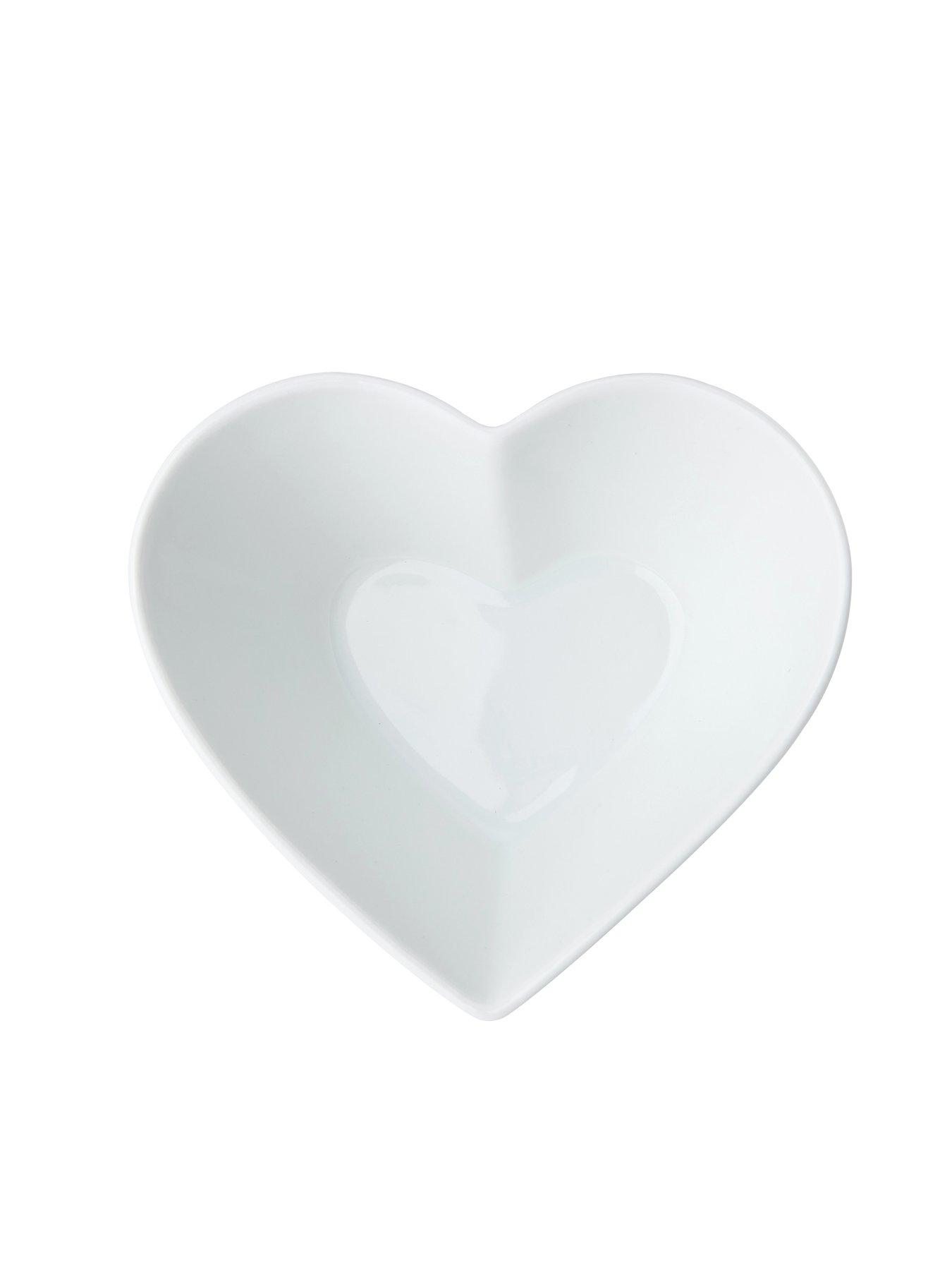 Image 7 of 7 of Mikasa Chalk Small Heart-Shaped Serving Bowl