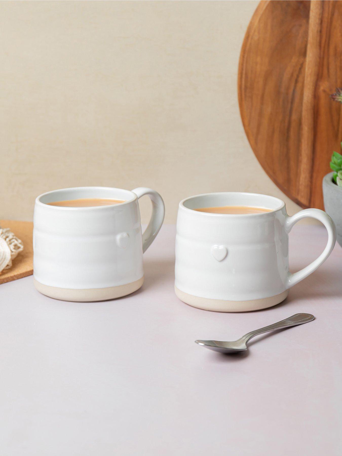 Image 1 of 7 of Mikasa Farmhouse Heart Set of 2 Stoneware Mugs