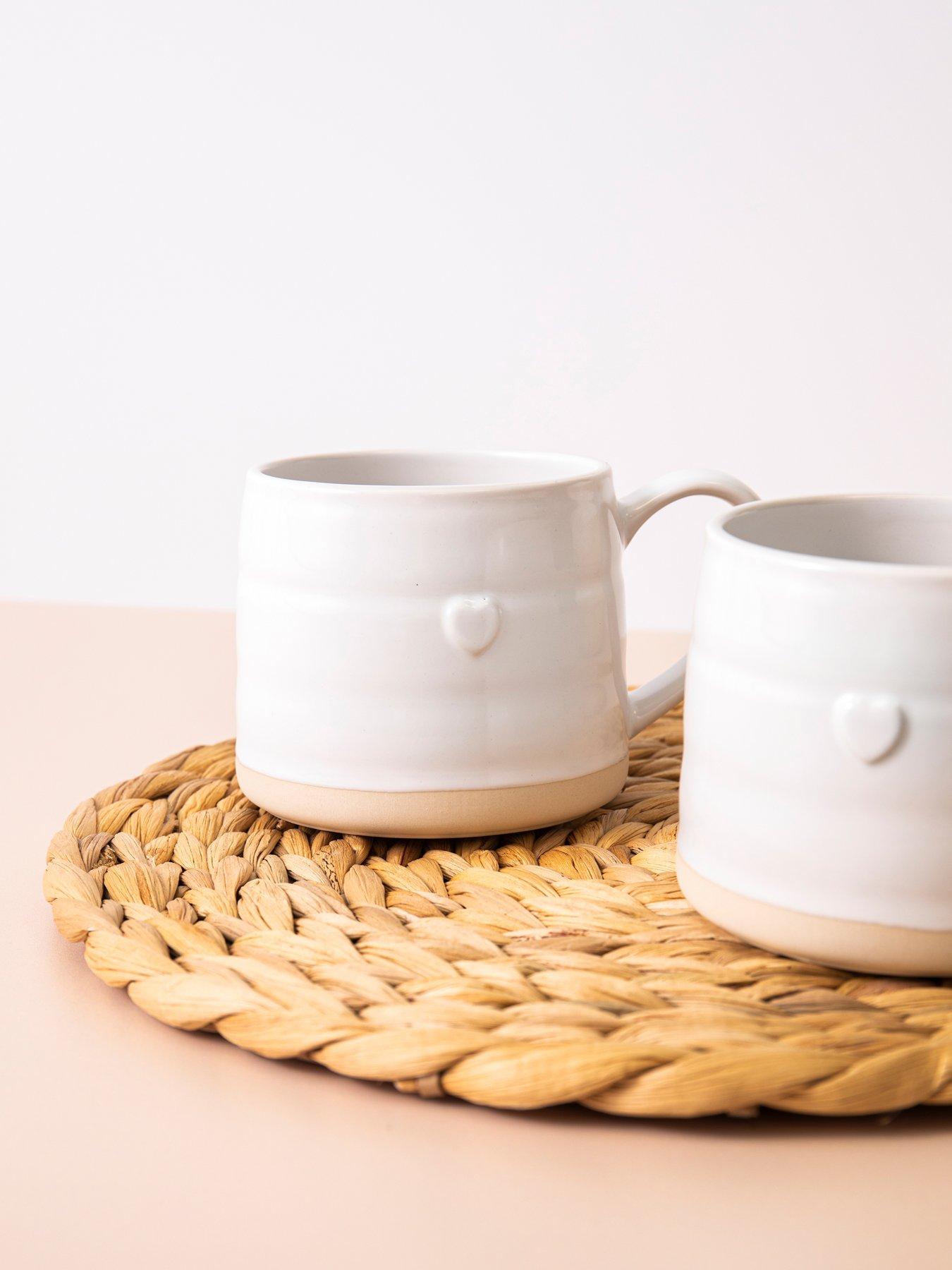 Image 3 of 7 of Mikasa Farmhouse Heart Set of 2 Stoneware Mugs