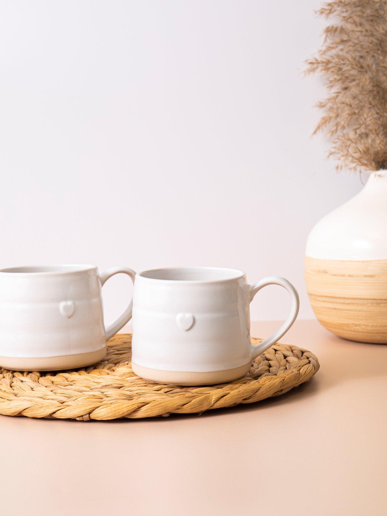 Image 6 of 7 of Mikasa Farmhouse Heart Set of 2 Stoneware Mugs