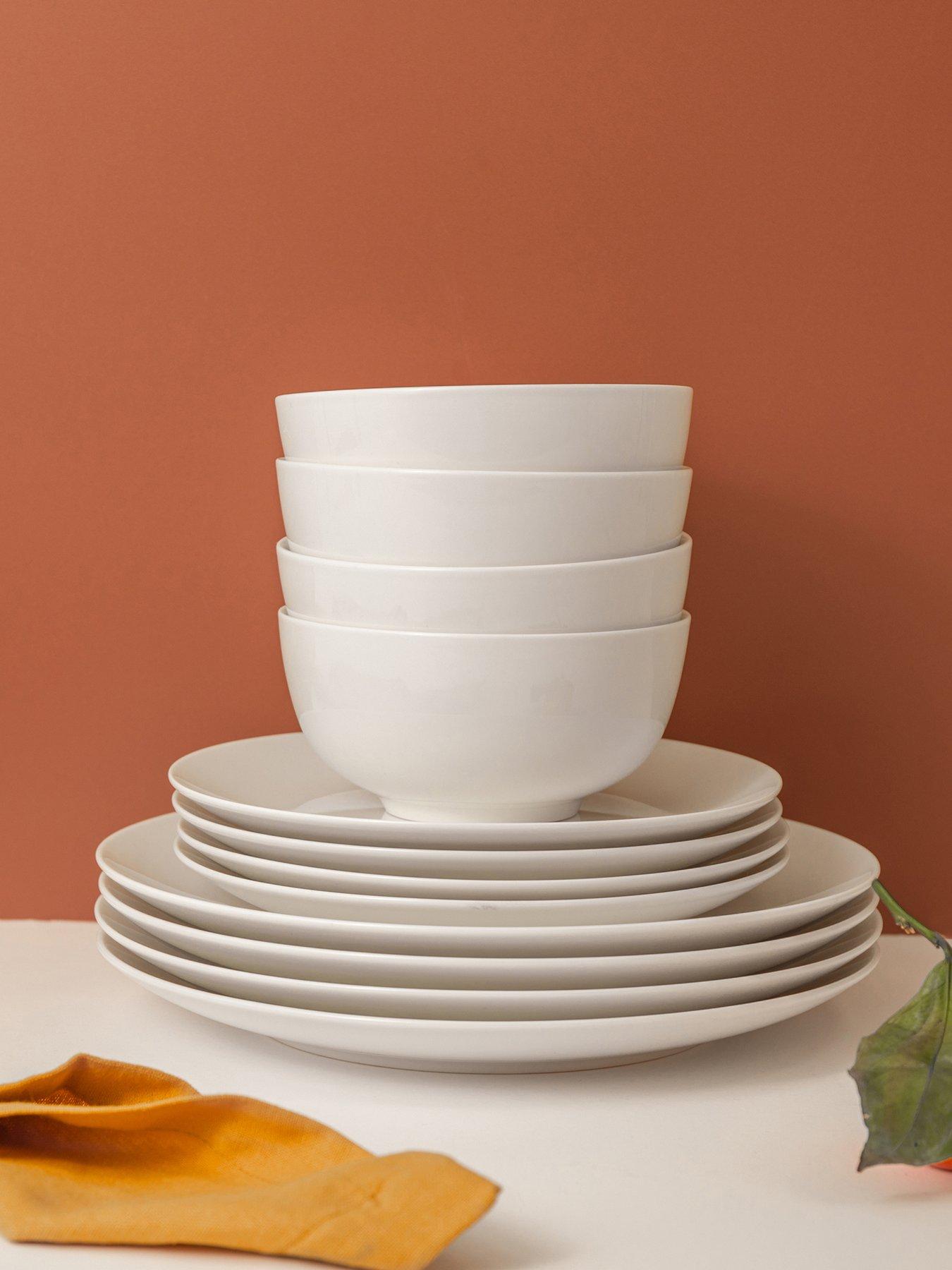 Product photograph of Mikasa Chalk 12-piece Dinner Set from very.co.uk