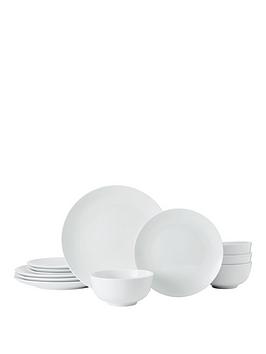 Product photograph of Mikasa Chalk 12-piece Dinner Set from very.co.uk