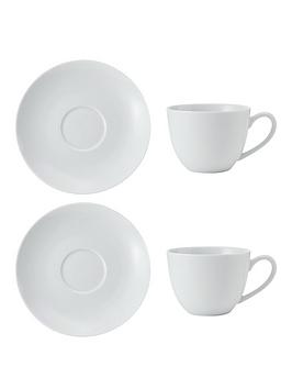 Product photograph of Mikasa Chalk 2-piece Cappuccino Cups And Saucers Set from very.co.uk