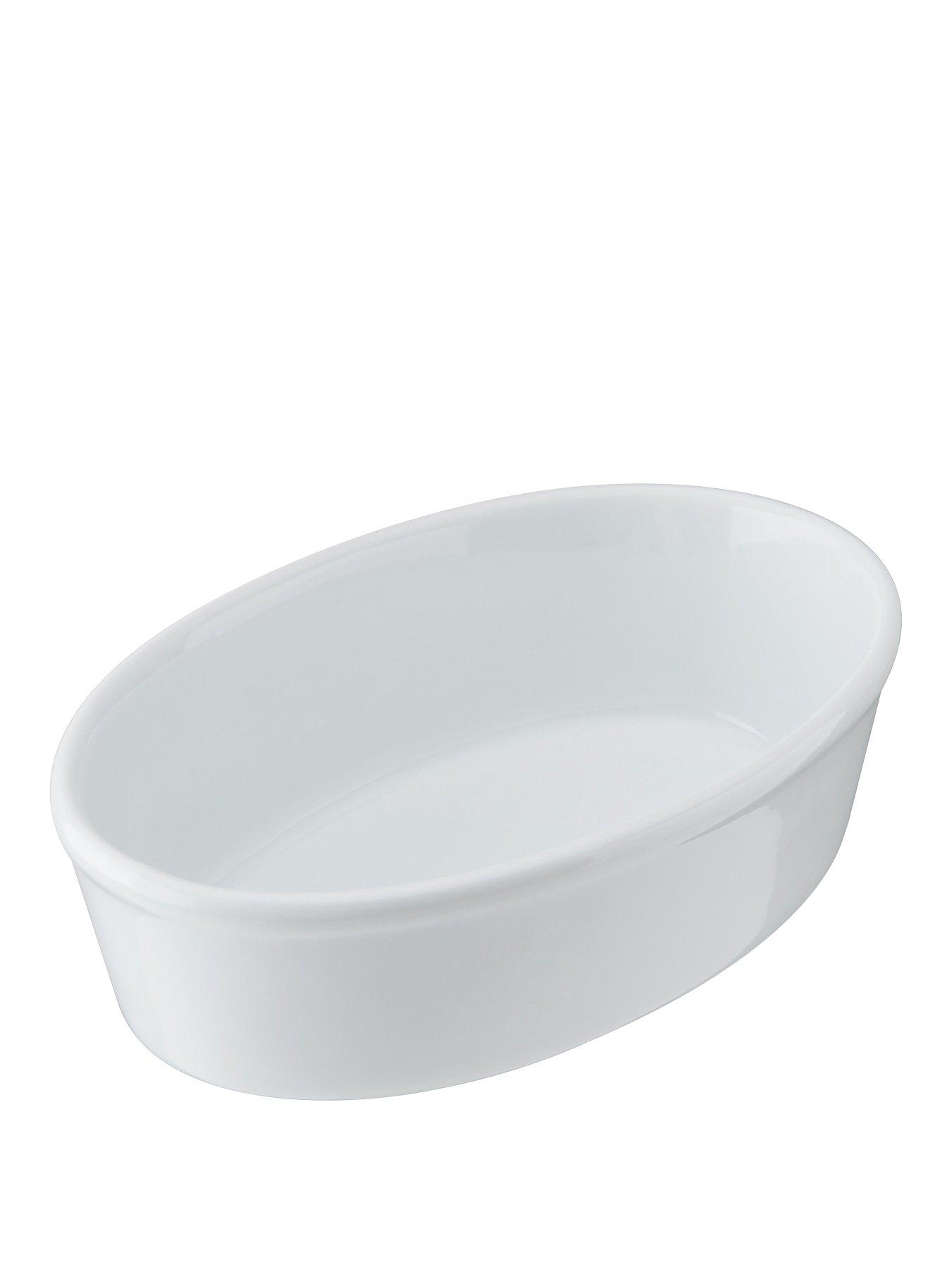 Mikasa Chalk Porcelain White Oval Pie Dish