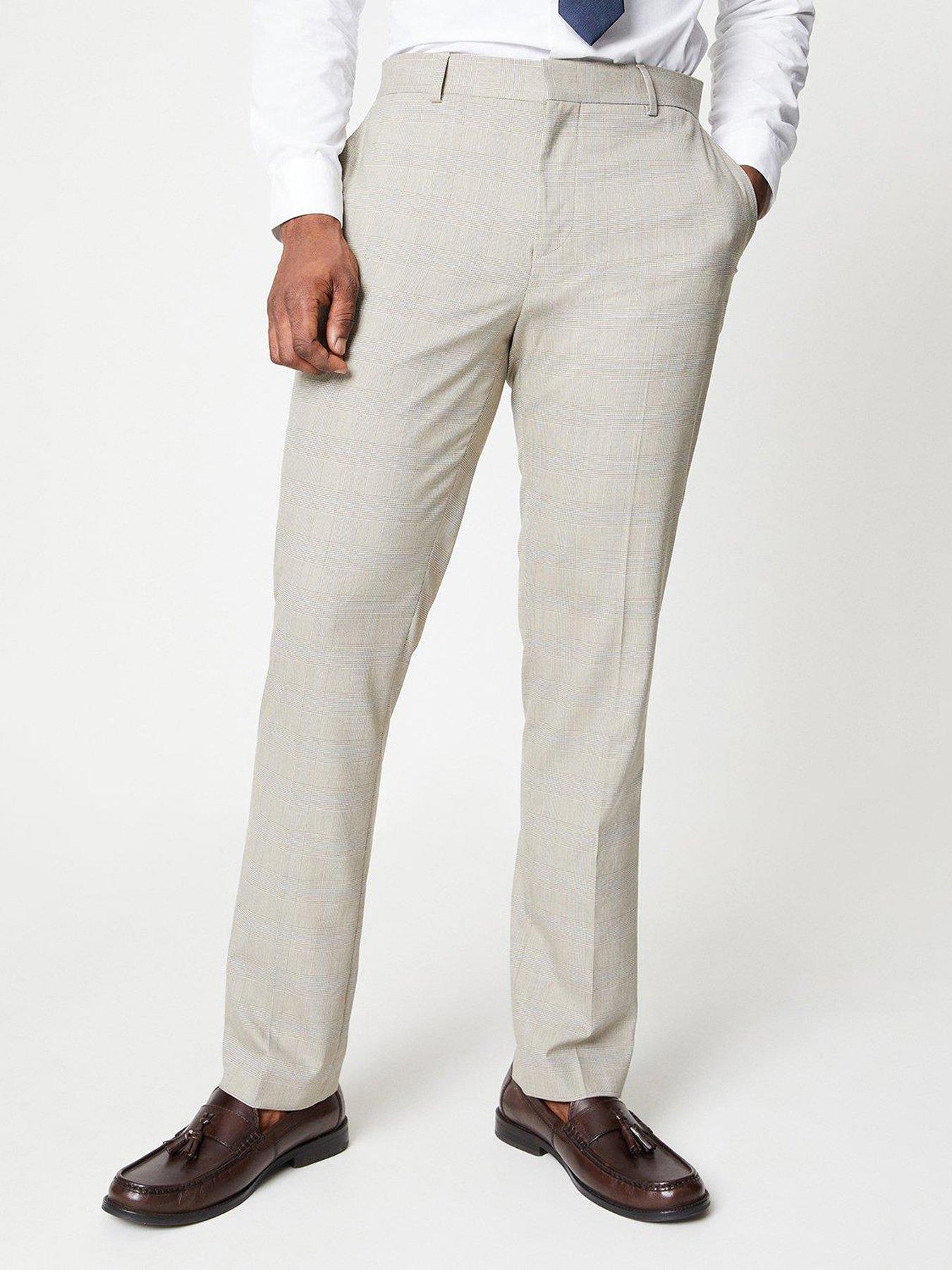 Burton Neutral Pow Check Suit Trouser