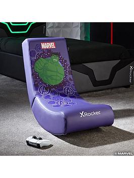 Product photograph of X Rocker Marvel Hero Media Video Rocker Gaming Chair - Hulk from very.co.uk