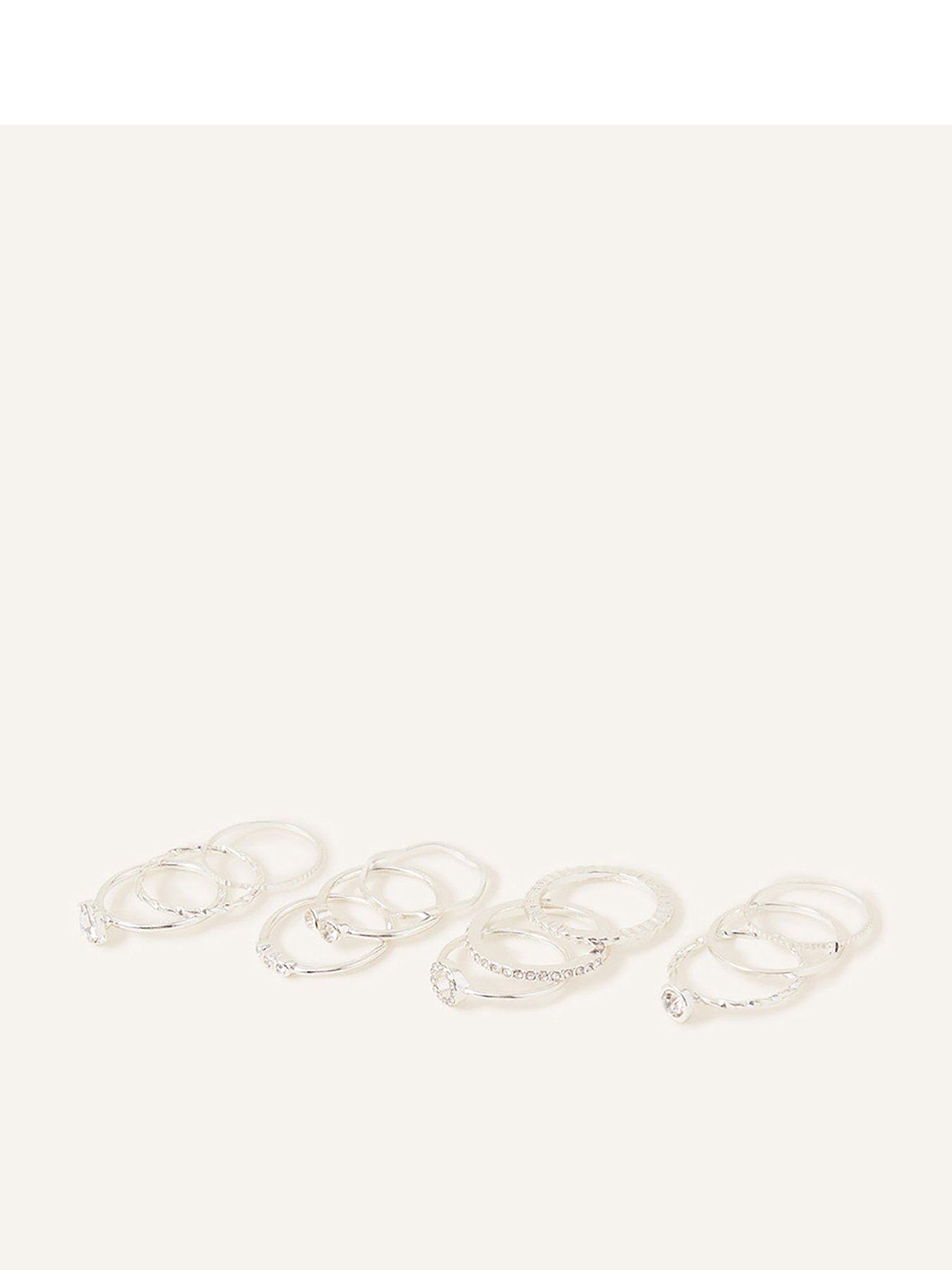 Product photograph of Accessorize Crystal Rings 12 Pack from very.co.uk