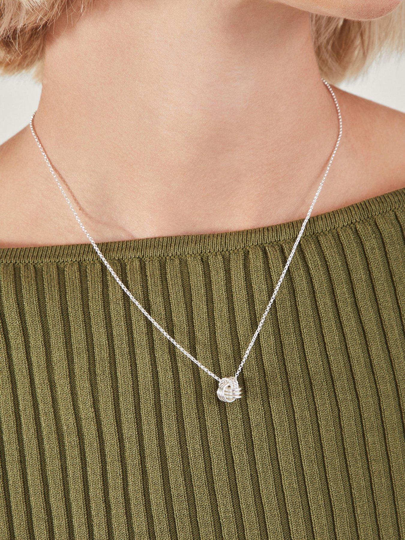 Accessorize Sterling Silver Plated Long Leaf Necklace Very