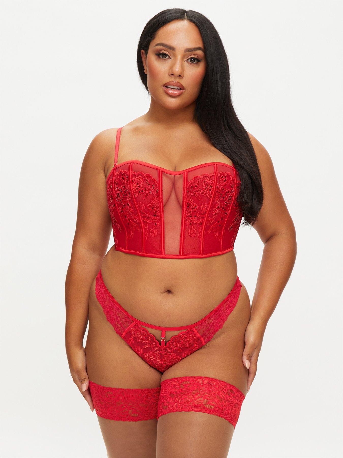 Ann Summers Icon Non Pad Boned Corset Bustier Red