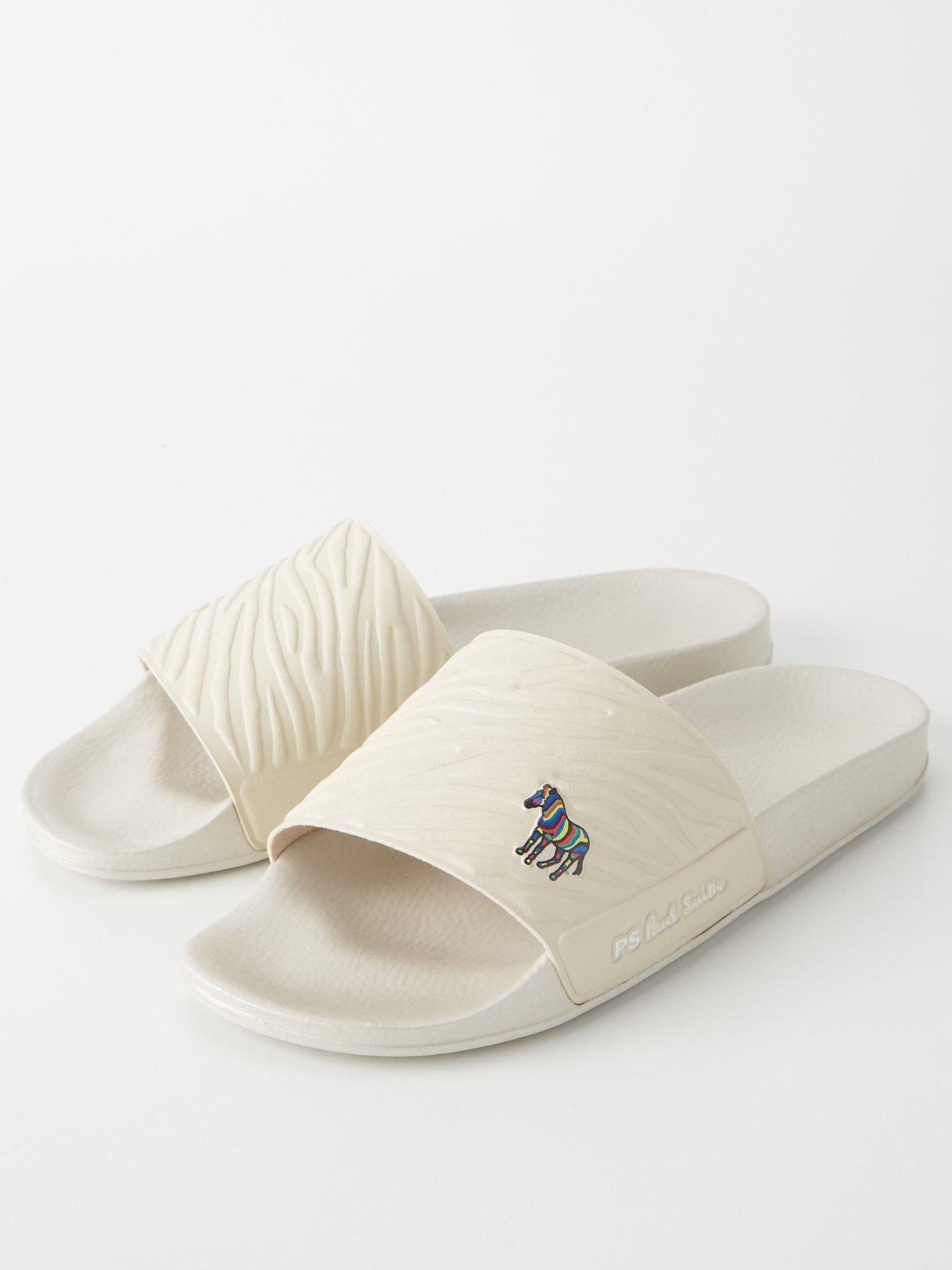 Men s Nyro Zebra Logo Sliders Off White