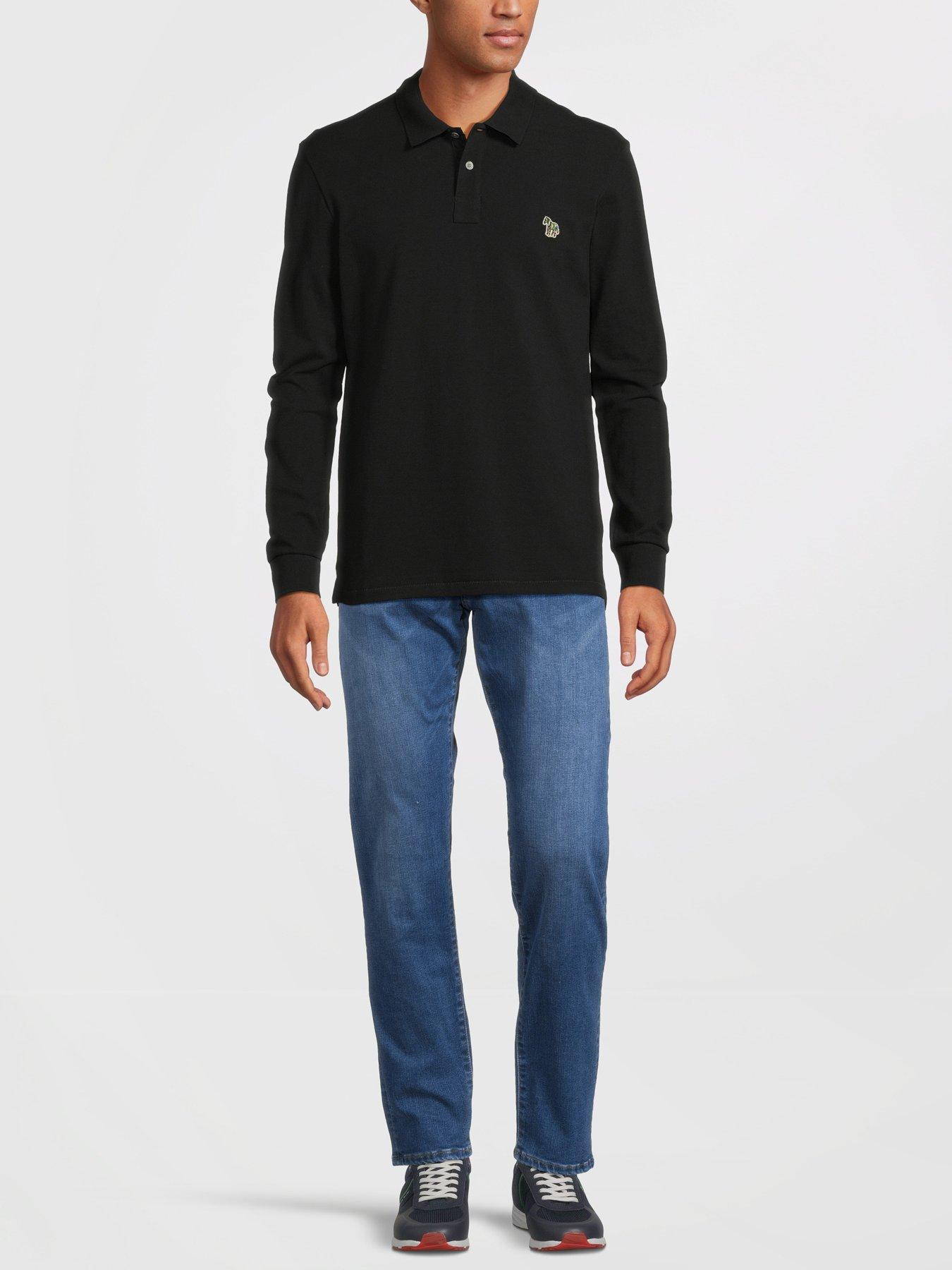 PS PAUL SMITH Zebra Regular Fit Long Sleeve Polo Shirt Black