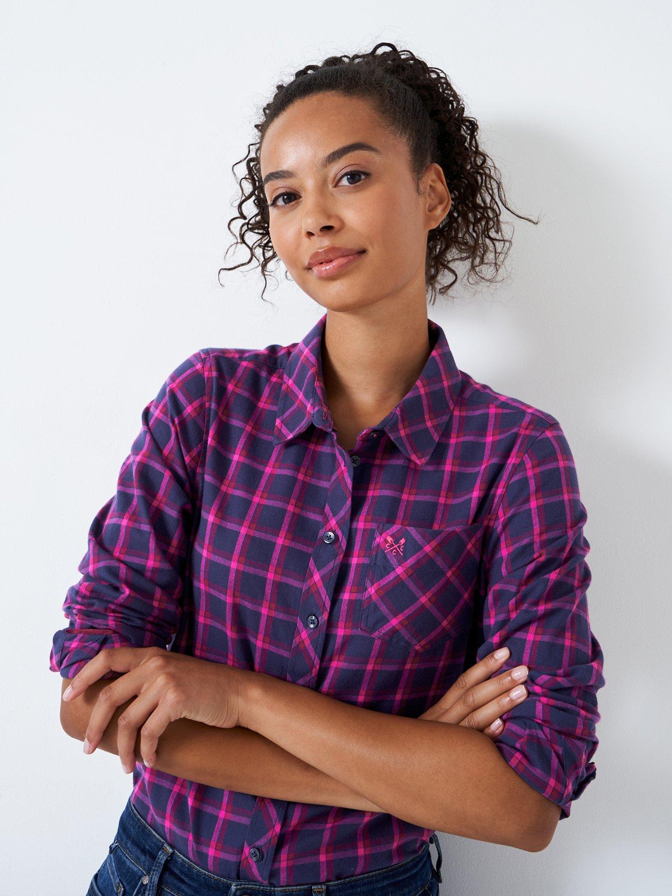 Crew Clothing Brushed Flannel Check Shirt - Red