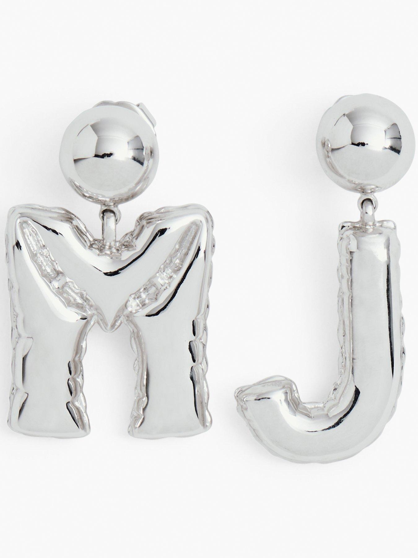 Product photograph of Marc Jacobs Balloon Earrings - Silver from very.co.uk