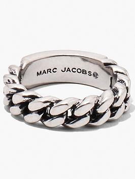 marc jacobs id chain ring - silver