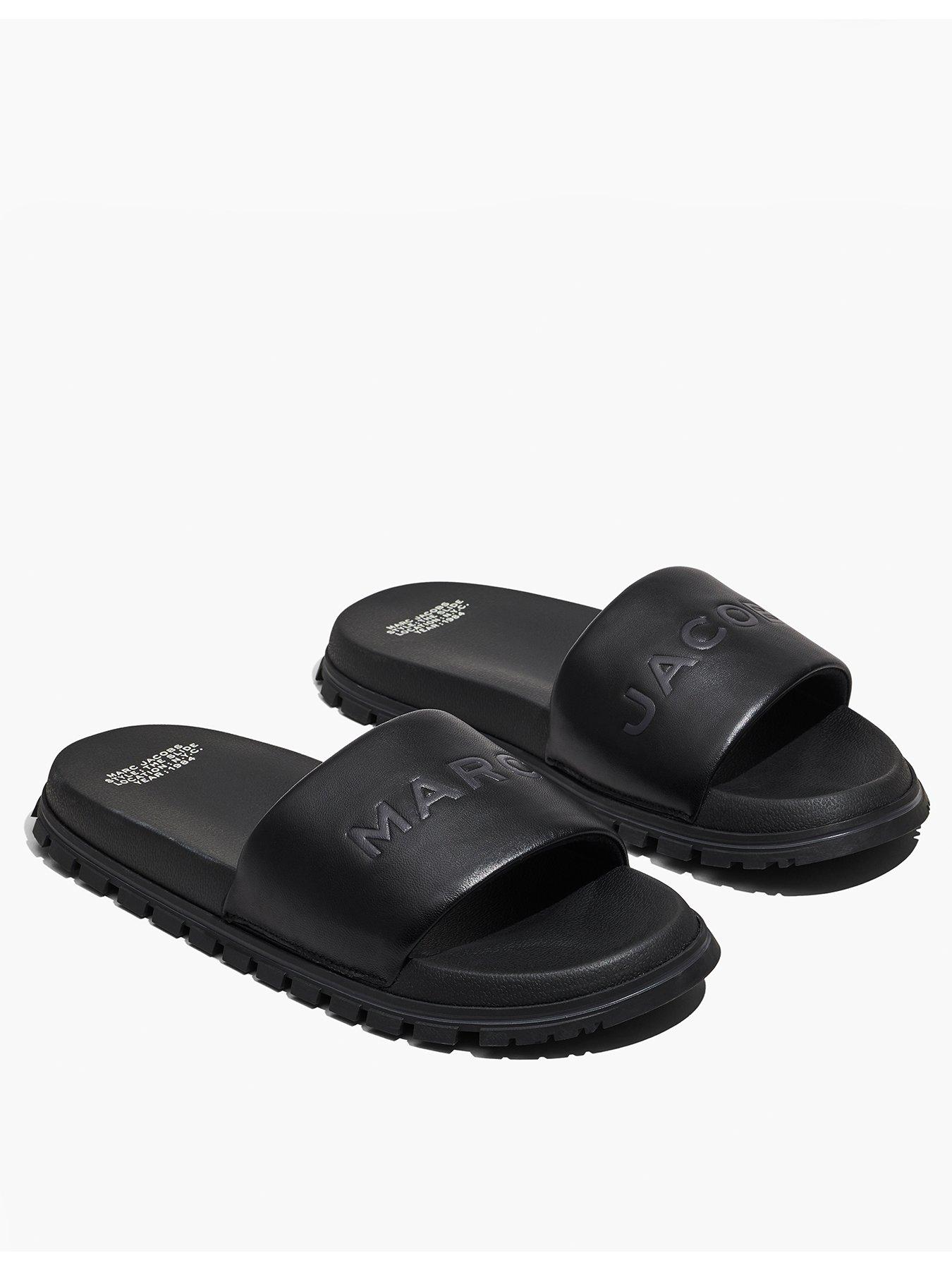 MARC JACOBS The Leather Slides Black very