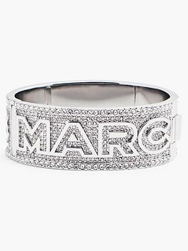 marc jacobs the monogram pave cuff bracelet - silver