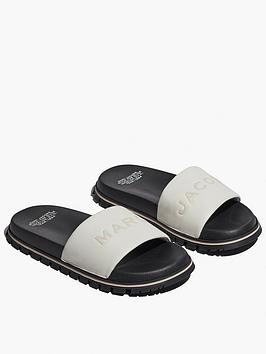 marc jacobs the leather slide - cotton white
