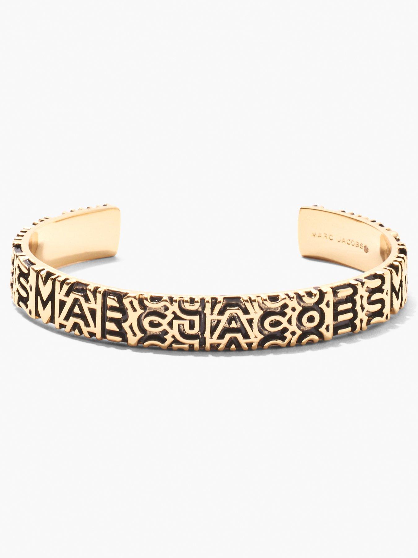 Product photograph of Marc Jacobs Monogram Engraved - Gold from very.co.uk