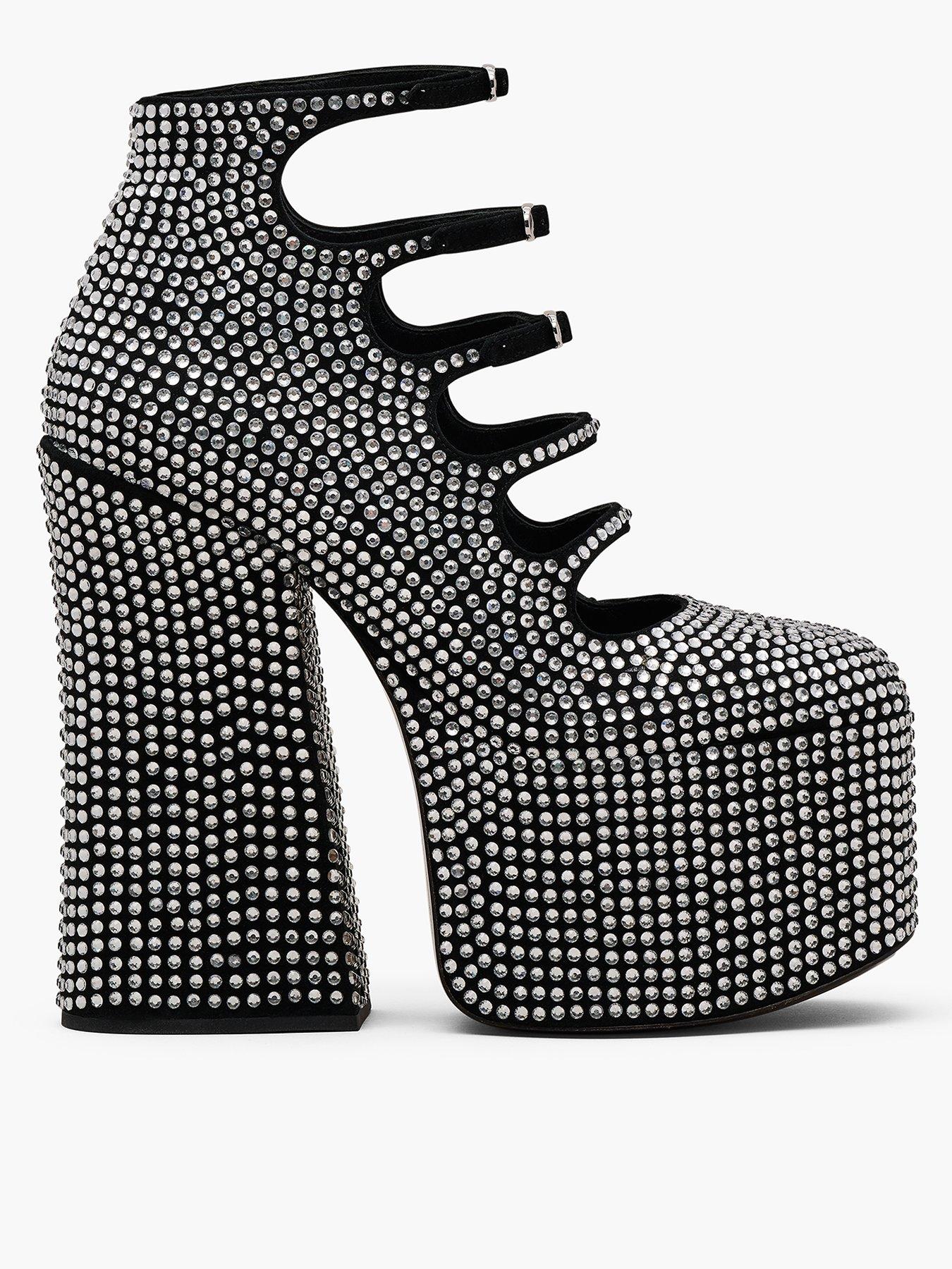 undefined The Kiki Rhinestone Ankle Boots - Black/Crystal
