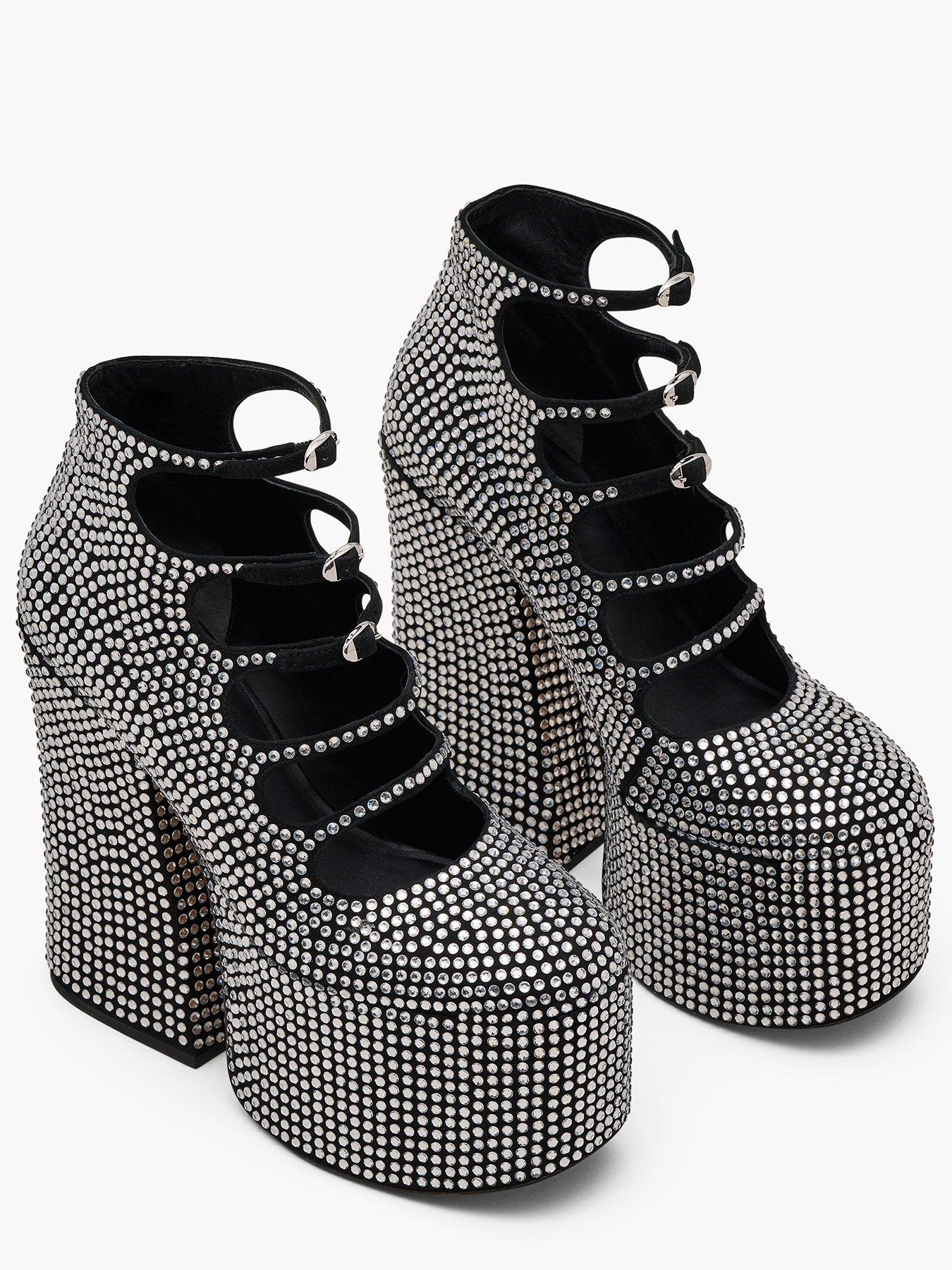 Image 5 of 6 of MARC JACOBS The Kiki Rhinestone Ankle Boots - Black/Crystal
