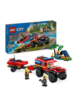 Lego City 4X4 Fire Engine With Rescue Boat Toy 60412