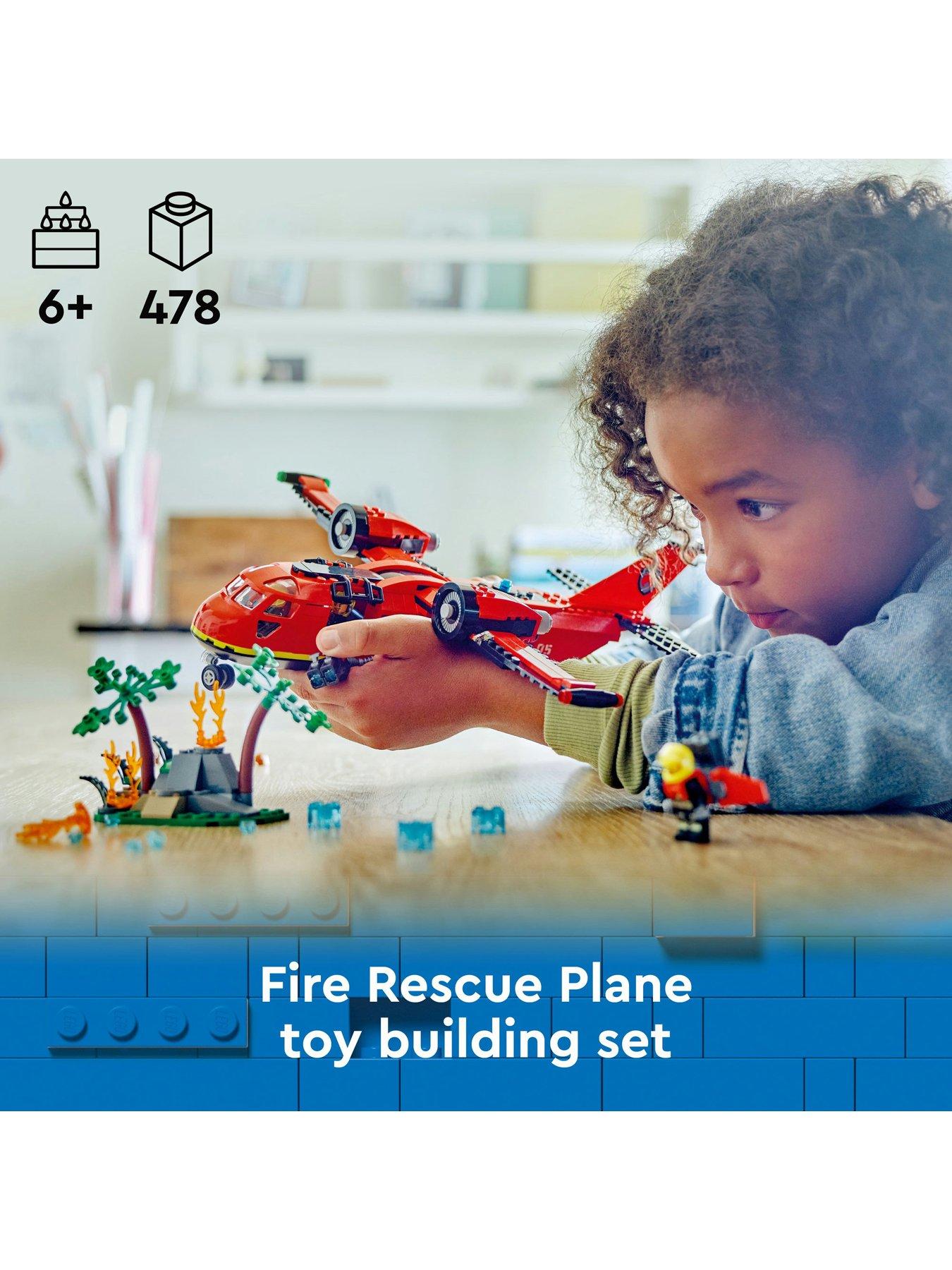 LEGO City Fire Rescue Plane Building Toy Set 60413 Very