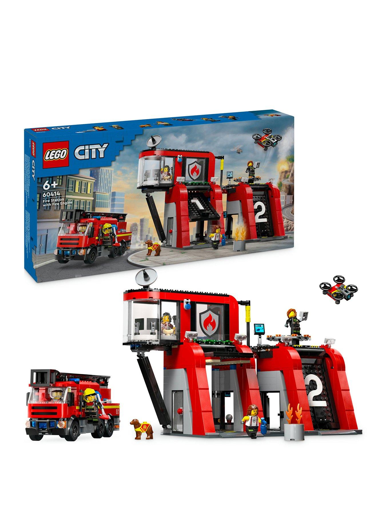 LEGO City Fire Station with Fire Engine Playset 60414 | Very.co.uk
