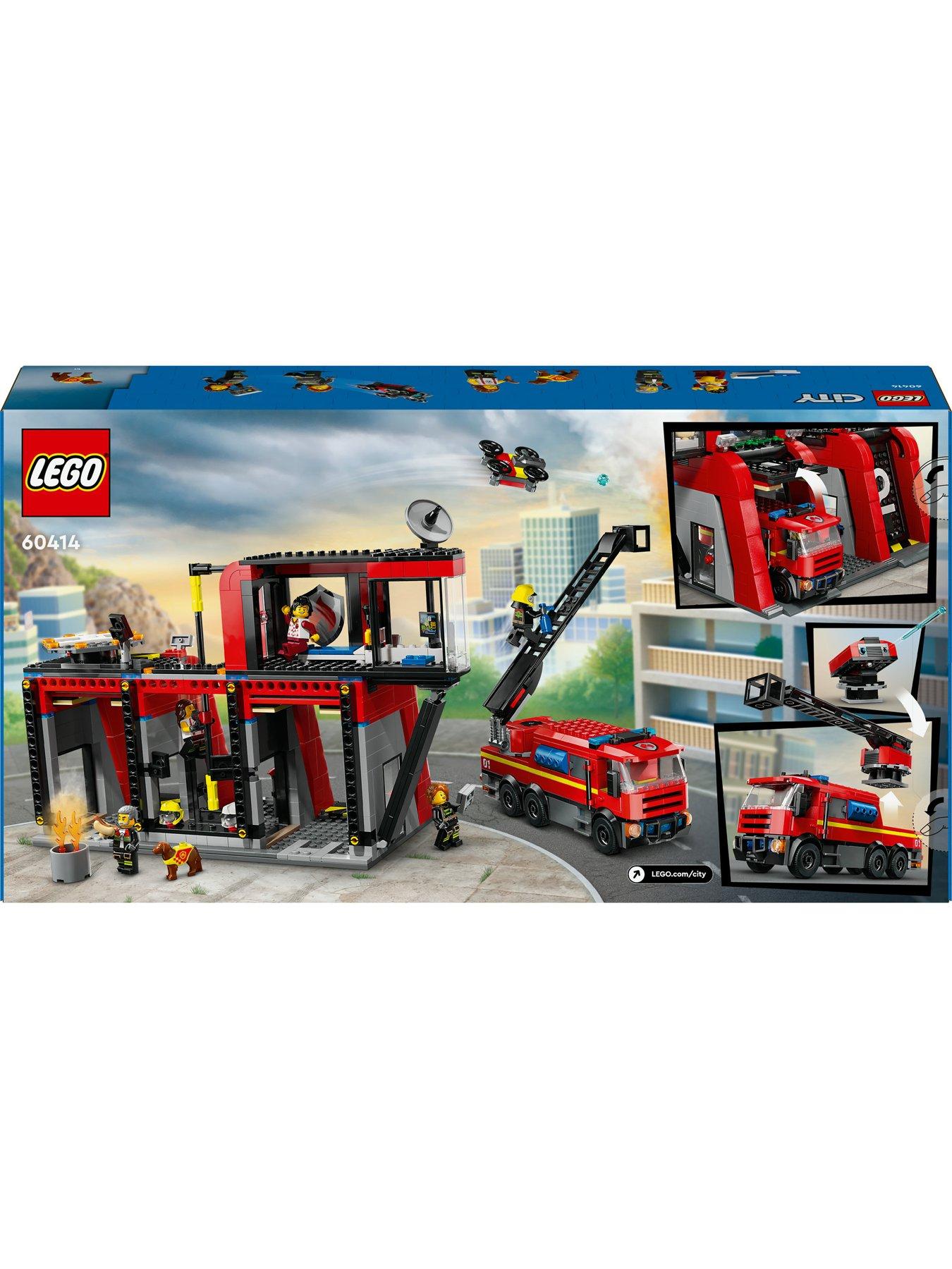 LEGO City Fire Station with Fire Engine Playset 60414 | Very.co.uk