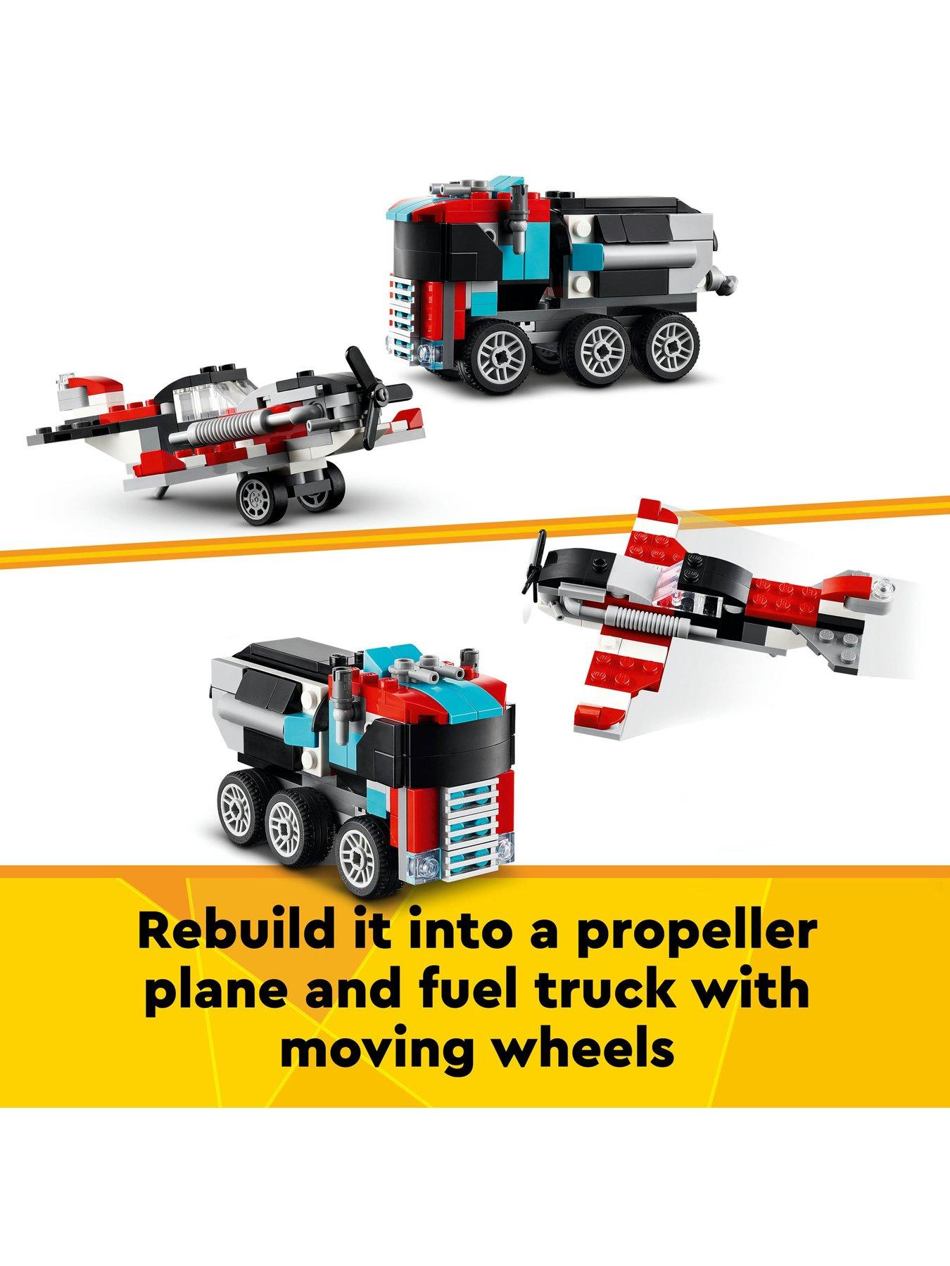 Image 4 of 7 of LEGO Creator 3in1 Flatbed Truck with Helicopter 31146