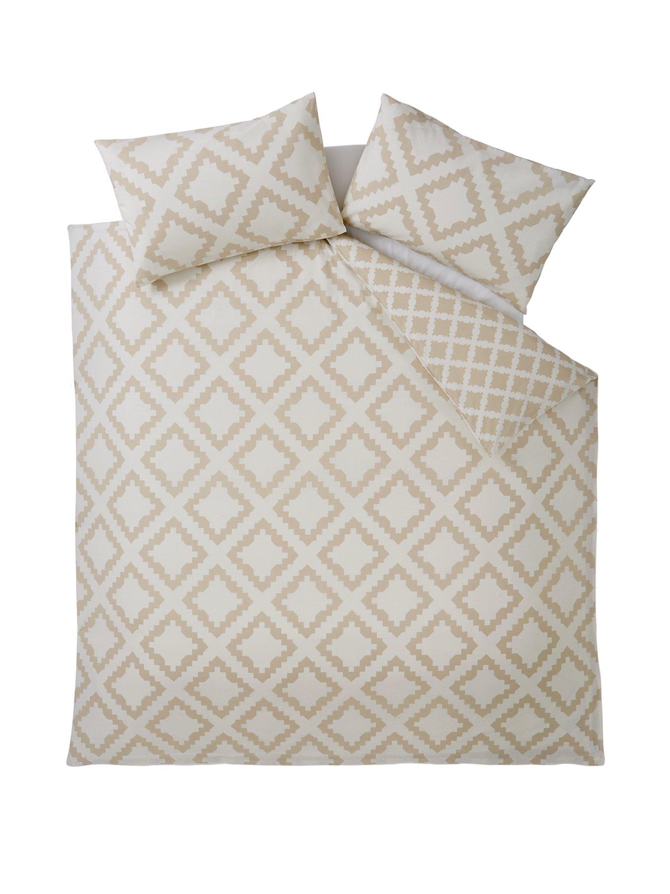 Image 2 of 6 of The Very Collection Kamina Geo Duvet Cover Set - Natural/White