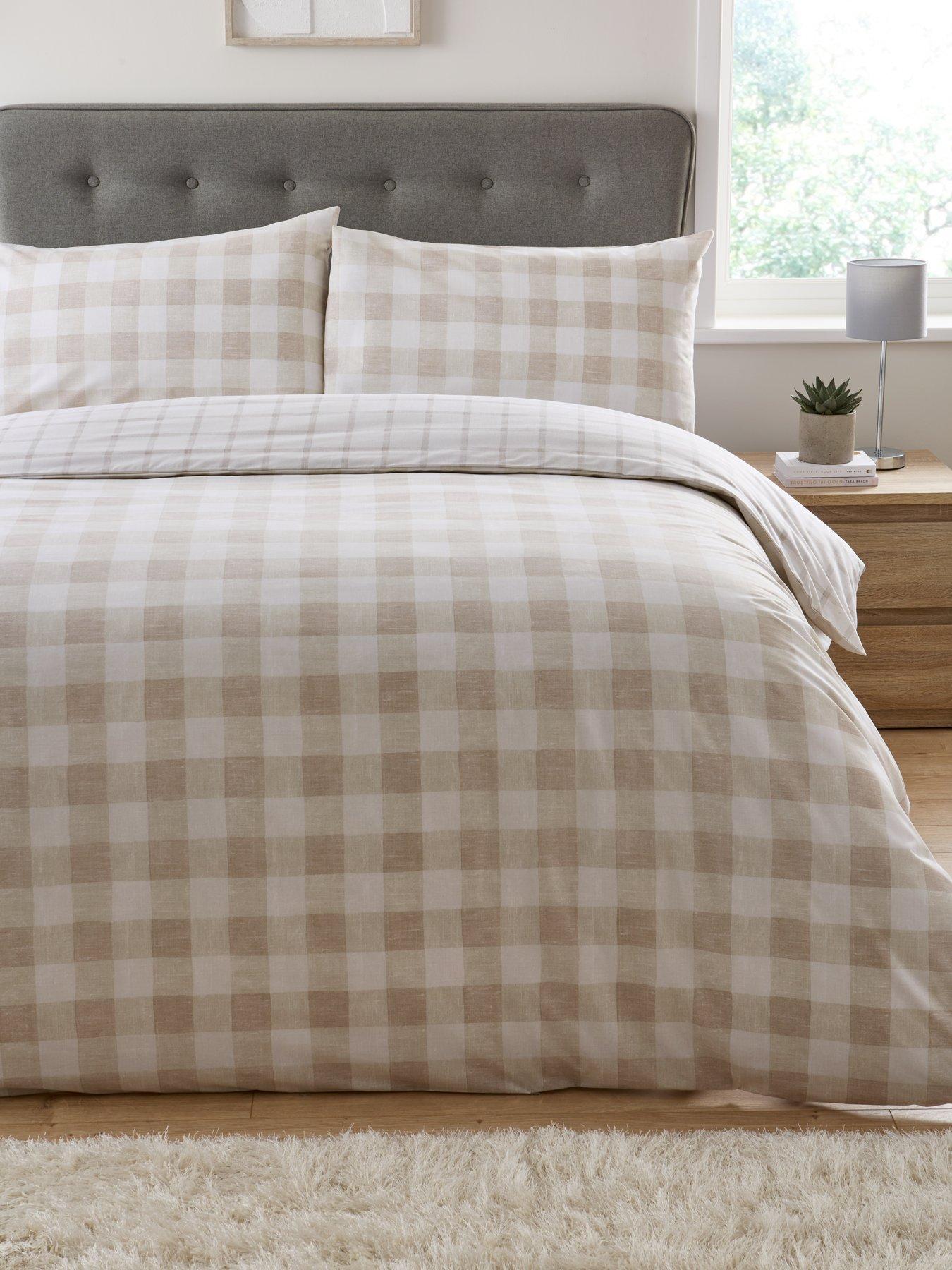 Everyday Modern Farmhouse Gingham Check Duvet Cover Set very.co.uk