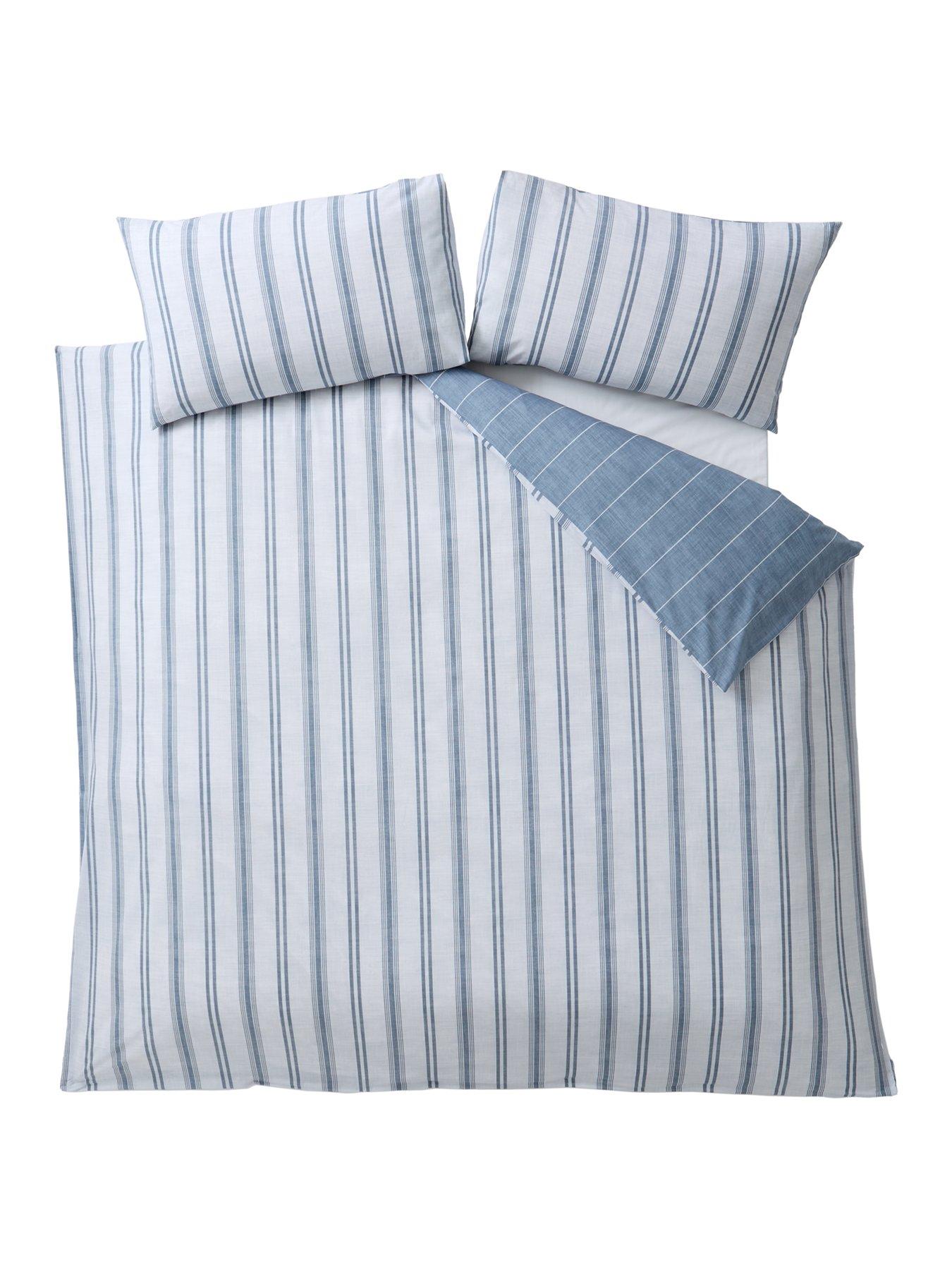Image 2 of 6 of Everyday Farmhouse Stripe Duvet Cover Set - Blue