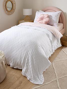 Product photograph of Very Home Ruffle Edge Pinsonic Bedspread Throw - 150 X 200 Cm from very.co.uk