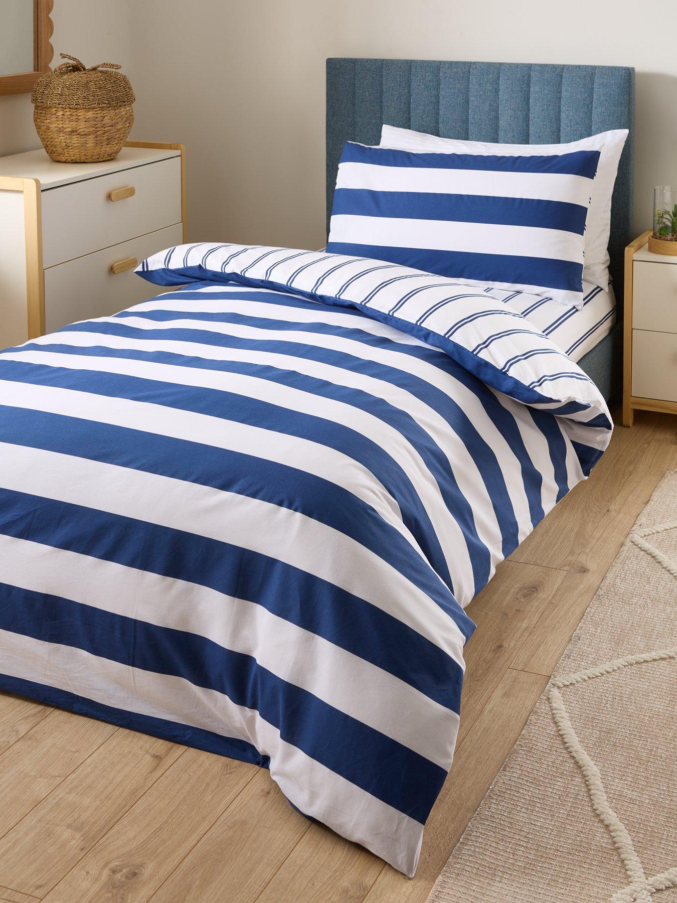 undefined Stripe Kids Duvet Cover Set - Blue