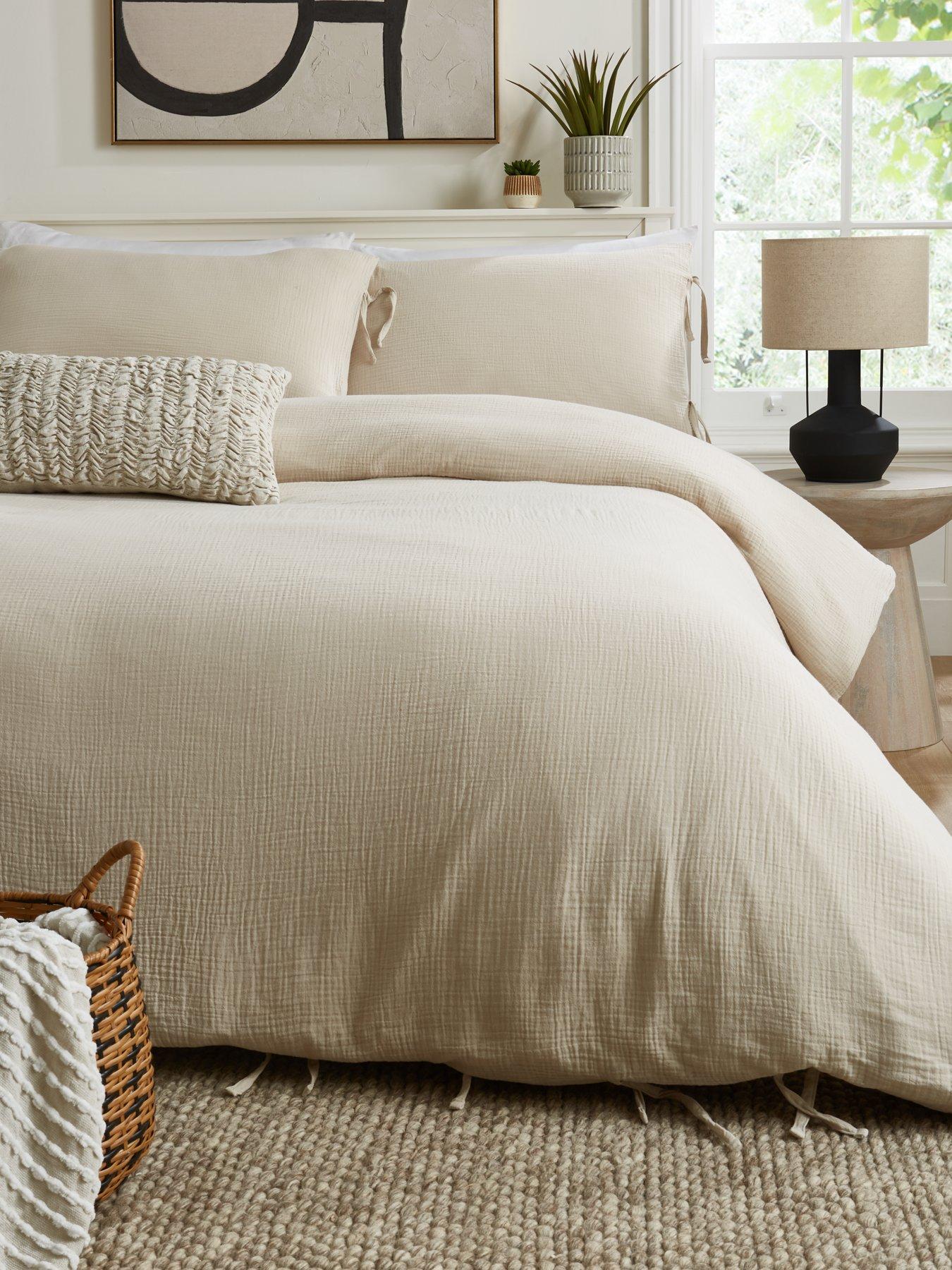 undefined Muslin Duvet Cover Set in Natural