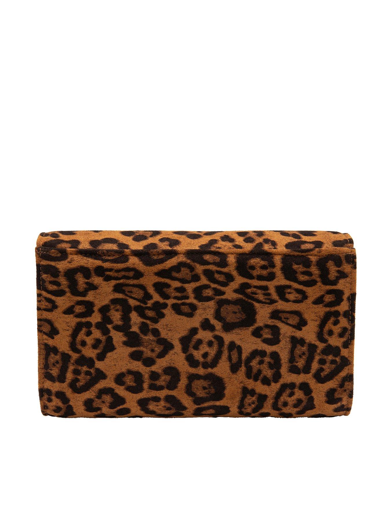 Leopard print discount clutch bag uk