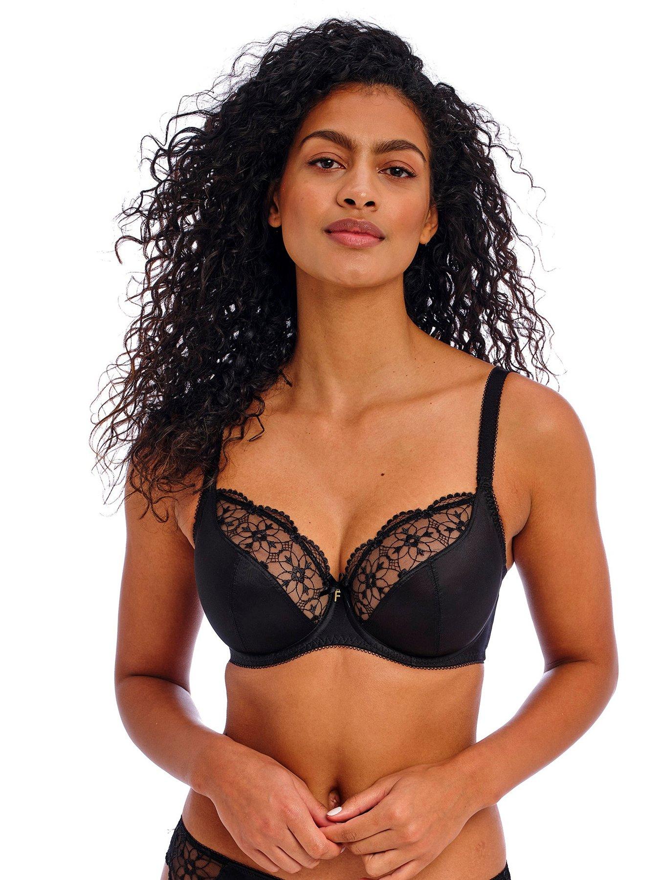 undefined Hallie Underwired Plunge Bra- Black