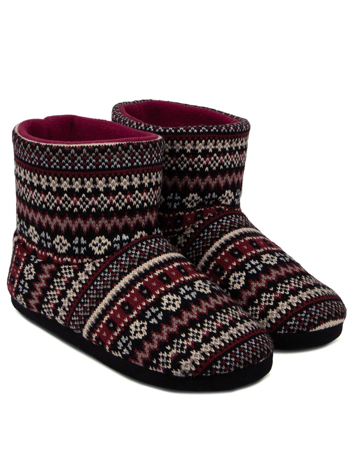 Mens fairisle slipper boots sale