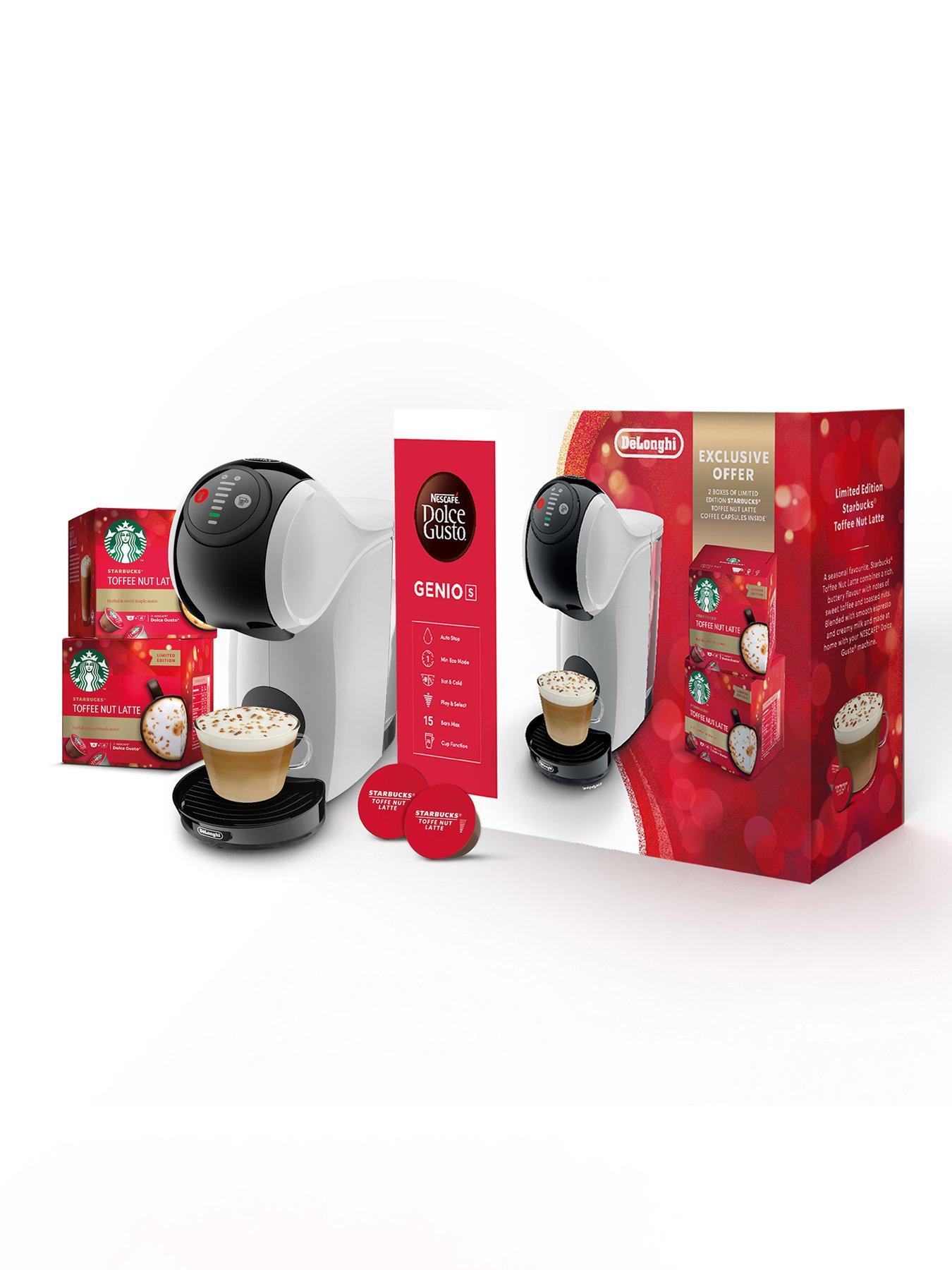 Image 2 of 7 of Nescafe Dolce Gusto White Genio S Pod Coffee Machine by Delonghi - Starbucks Toffee Nut Latte Bundle