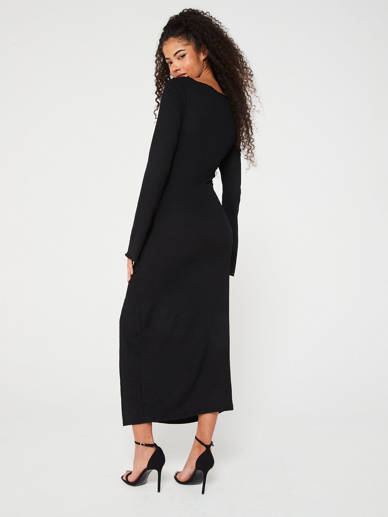 Long sleeve jersey midi dress deals