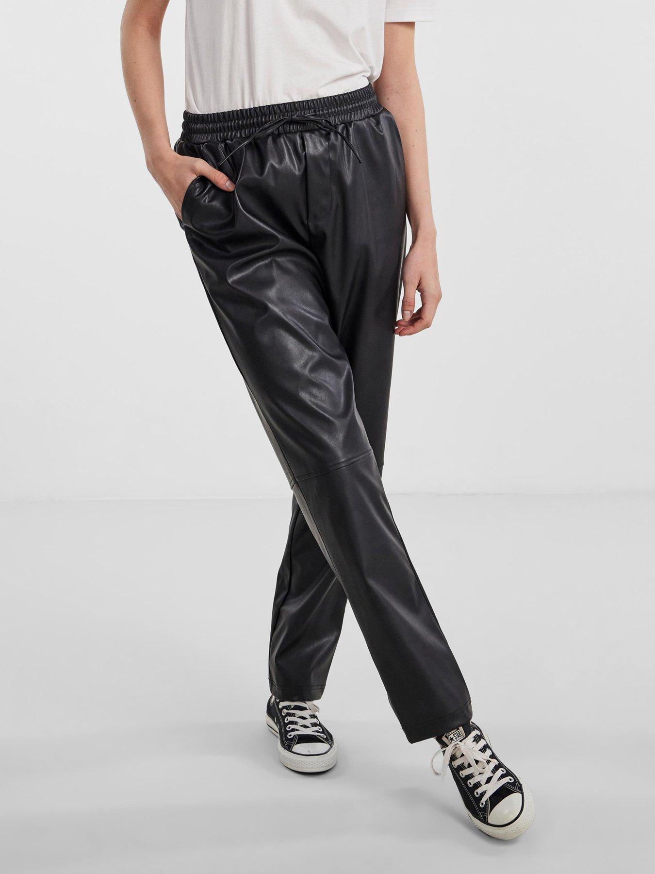 New look discount faux leather joggers