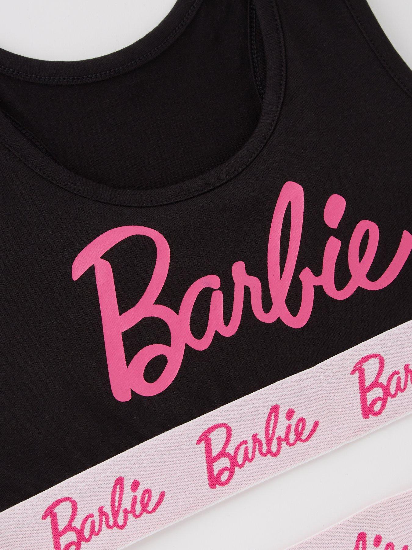 Barbie Older Girl 2 Piece Crop Top and Knicker Set Black Very.co.uk