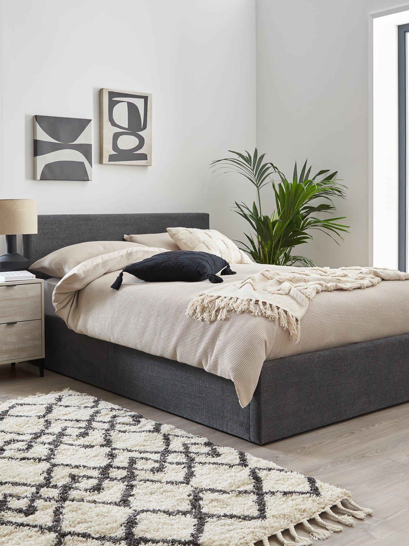 undefined Porto End Lift Up Storage Ottoman Bed with Mattress Options (Buy  &  SAVE!) - Dark Grey - FSC® Certified