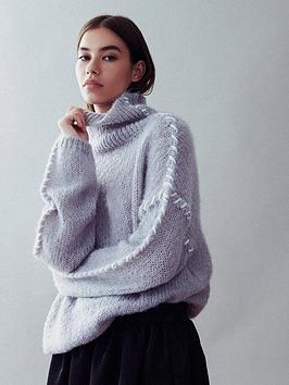 vila long sleeve knitted pull over - grey