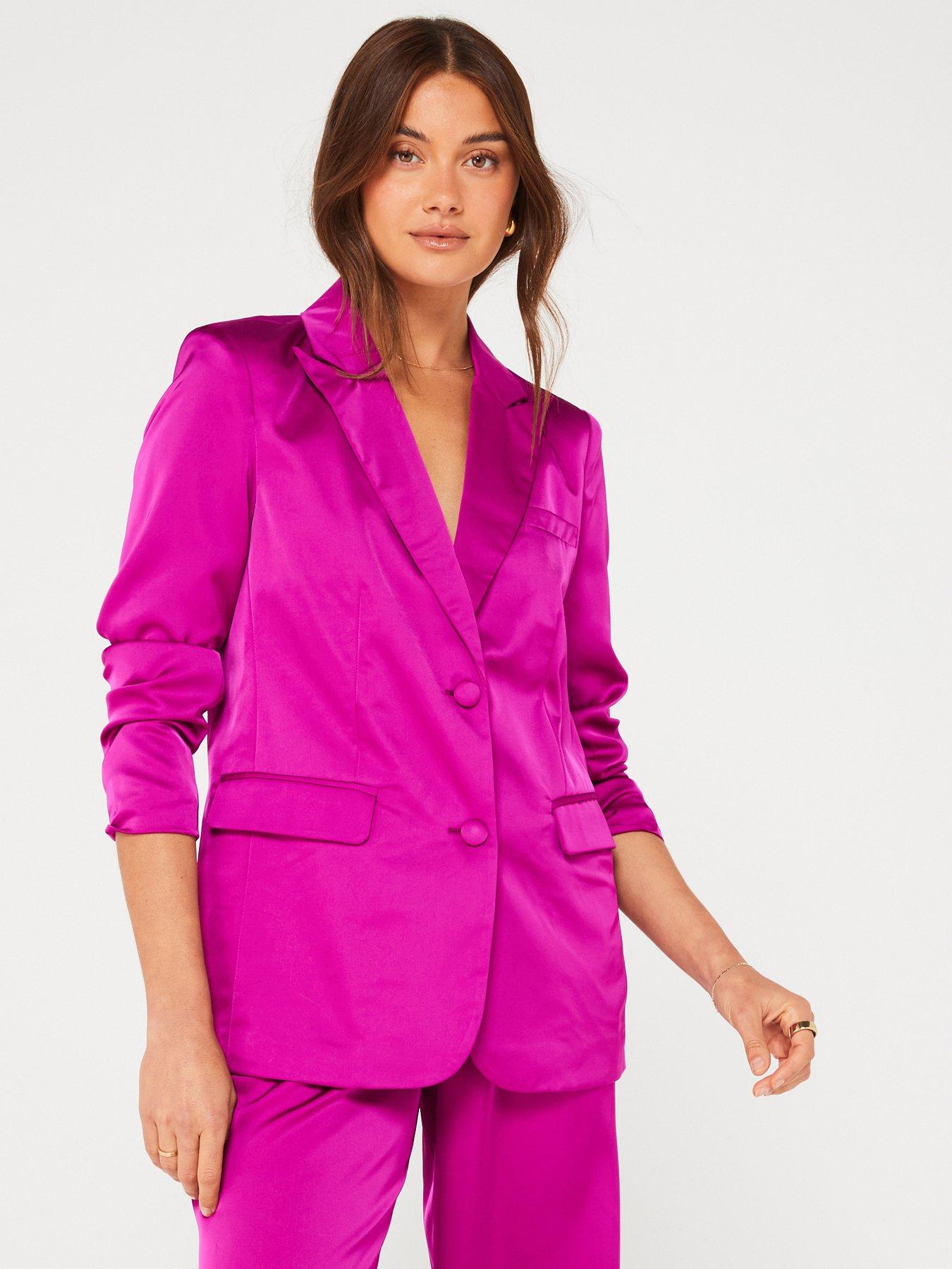 Satin pink store blazer