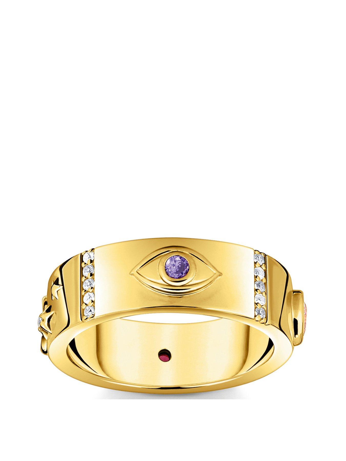 Product photograph of Thomas Sabo Cosmic Amulet Eye Ring from very.co.uk