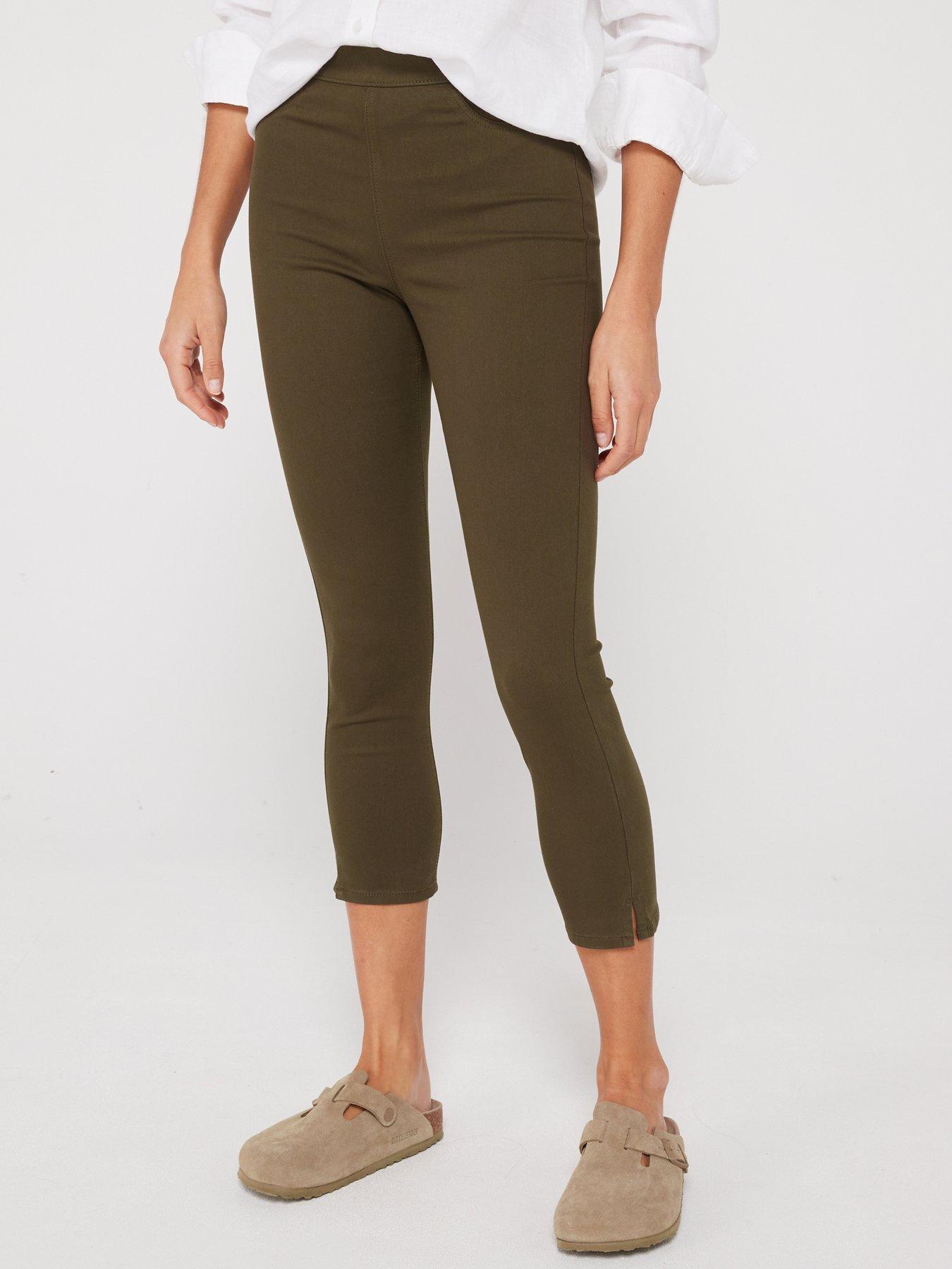 Everyday High Waist Crop Jeggings - Khaki | Very