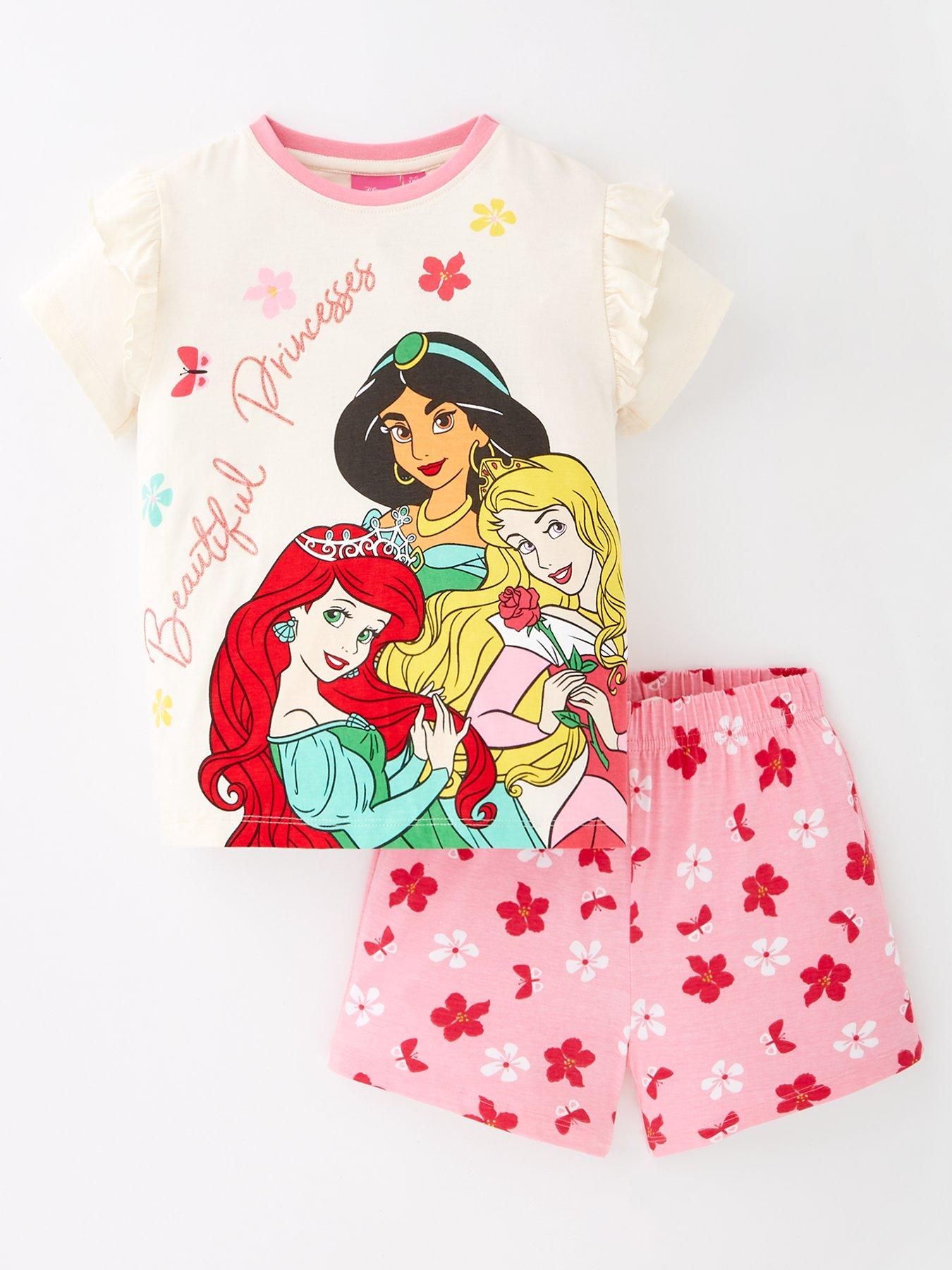 disney-princess-frill-short-sleeve-pyjamas-off-white