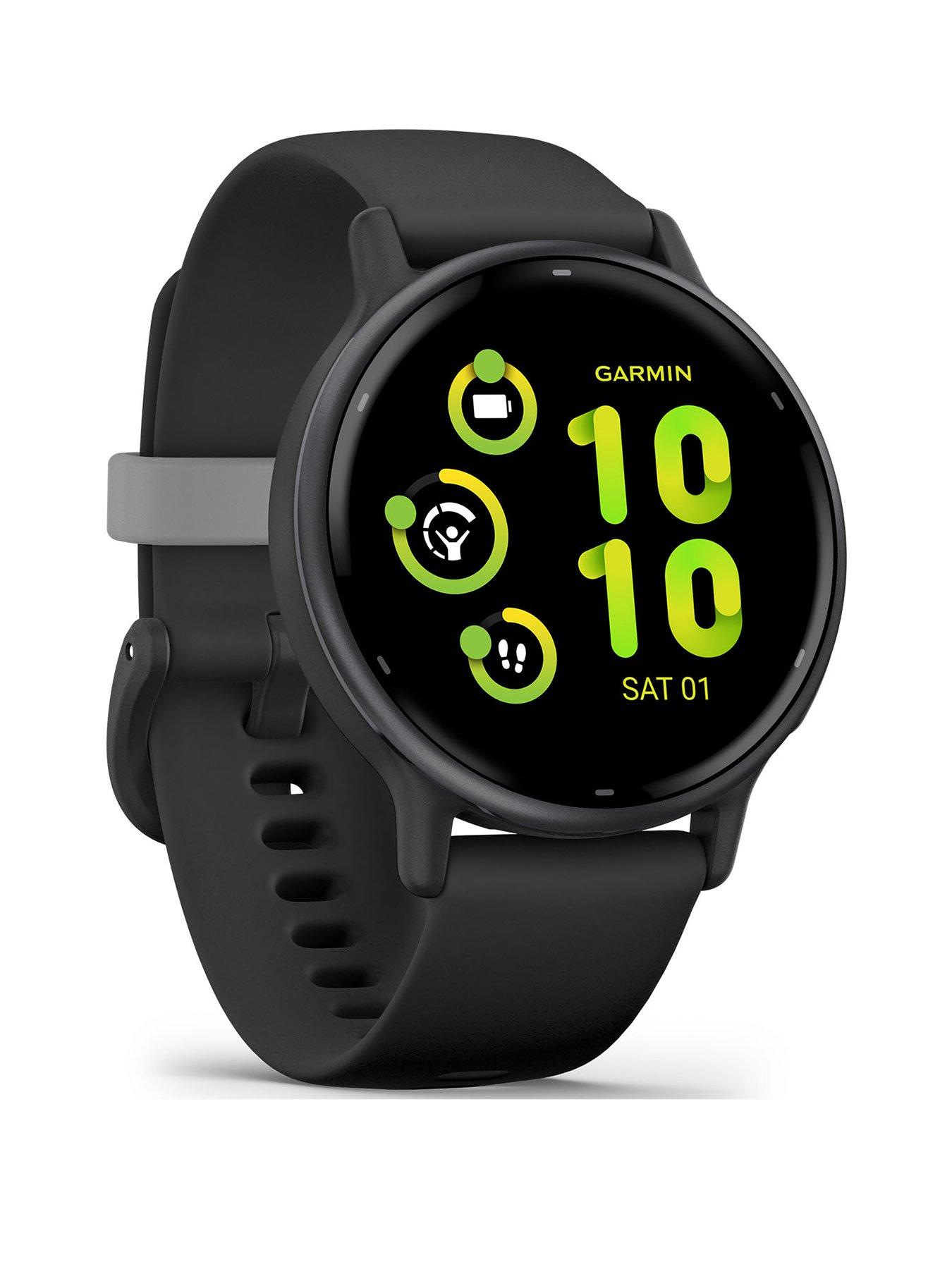Garmin Forerunner 165, GPS Running Smartwatch - Black/Slate Grey